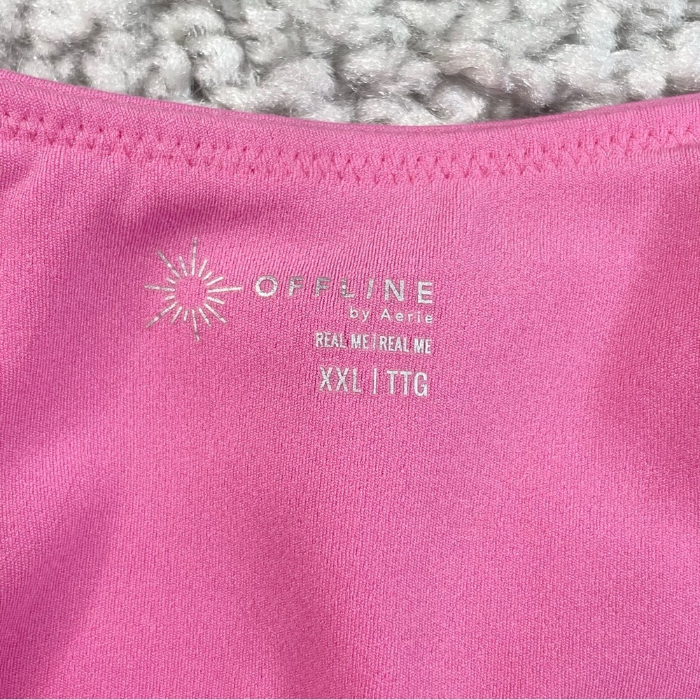 Offline Aerie Real Me Low Key 5” Romper Bodysuit XXL Pink stretchy lightweight - Picture 3 of 8
